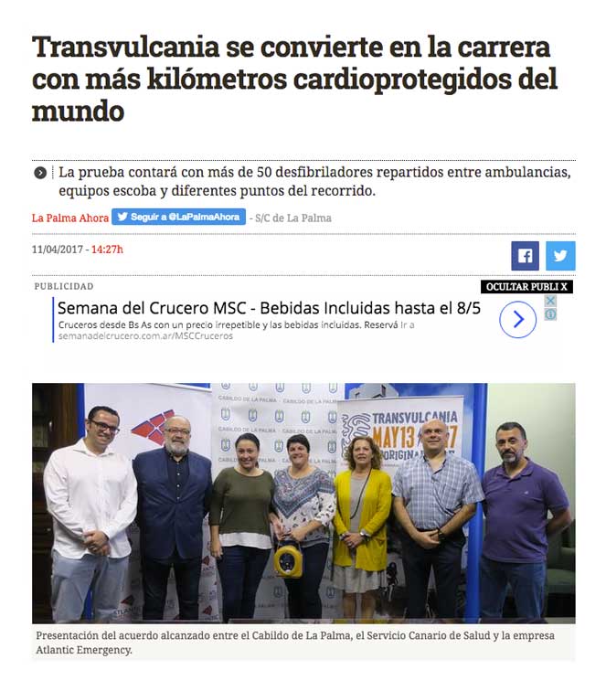 Transvulcania se convierte en la carrera con más kilómetros cardioprotegidos del mundo