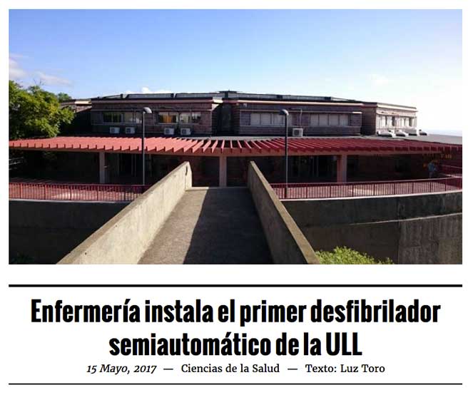 Enfermería instala el primer desfibrilador semiautomático de la ULL