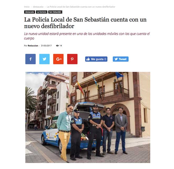 La Policía Local de San Sebastián cuenta con un nuevo desfibrilador